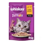 Hrana umeda pentru pisici adulte Whiskas Tasty Mix cu miel si curcan in sos, 85 g