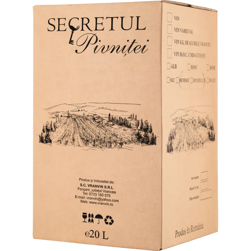 Vin alb, Demidulce, SECRETUL PIVNITEI, Bag-in-Box 20l