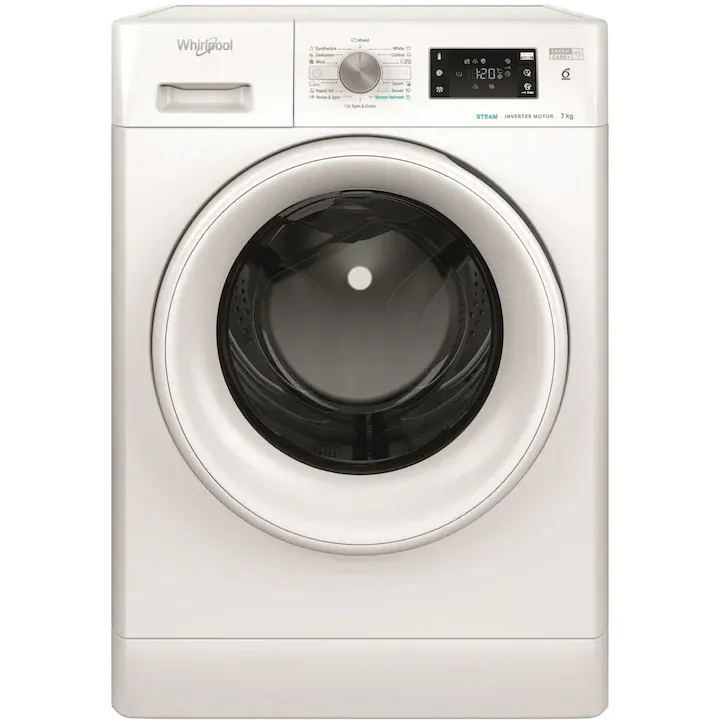 Masina de Spalat Rufe Frontala WHIRLPOOL FFB 7469 WV EE, Steam, 6th Sense, 7 kg, 1400rpm, Clasa A, Alb