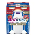 Iaurt de baut Actimel, cu capsuni si rodie, 4 x 100 g