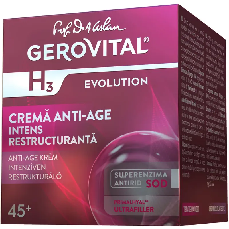 Crema anti-age intens restructuranta Gerovital H3 Evolution, 50ml