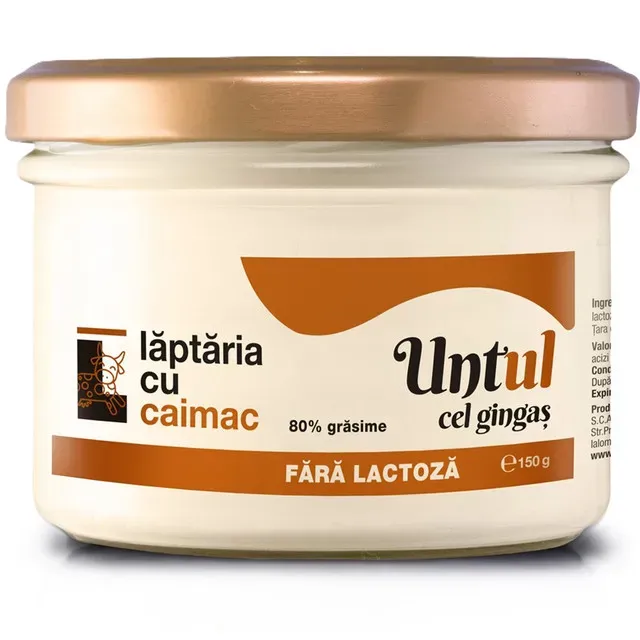 Untul cel gingas Laptaria cu caimac, fara lactoza, 80% grasime, 150 g