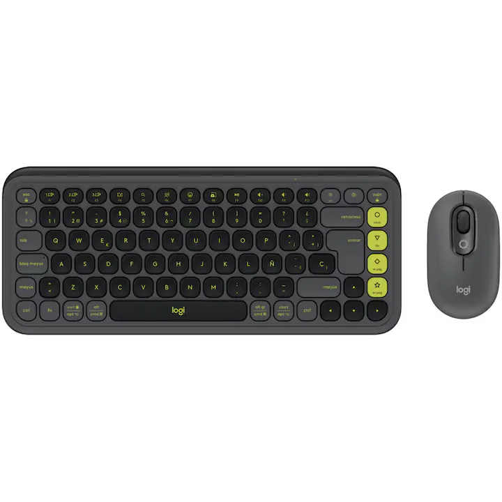 Kit Wireless Tastatura + Mouse Logitech POP ICON COMBO, Bluetooth, EasySwitch, Graphite