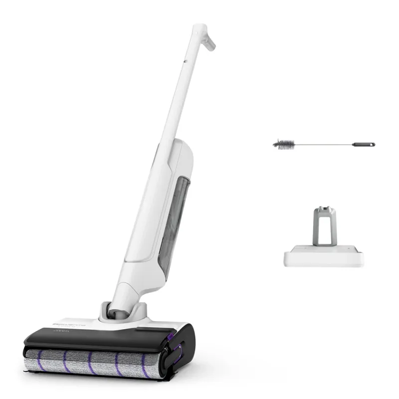 Aspirator vertical cu spalare ROWENTA All In One X-Clean 10 GZ7035WO, 0.79l, 27V, autonomie max 60 min, functie uscare, alb-negru