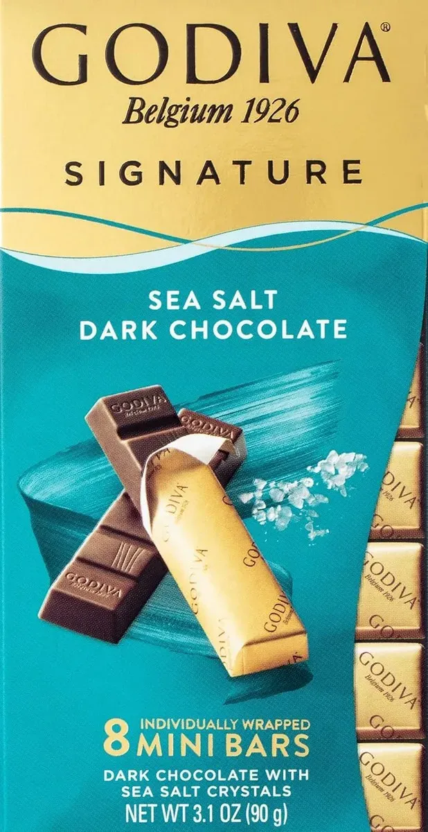 Ciocolata neagra cu sare de mare Godiva Mini Bars, 90 g