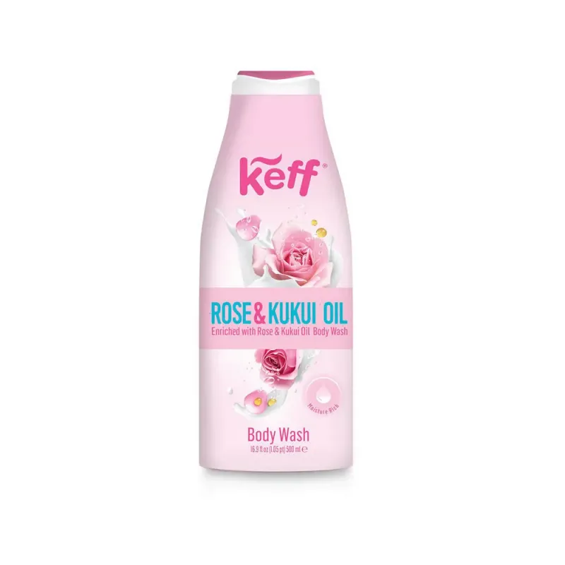 Gel de dus rose&kukui oil Keff, 500ml