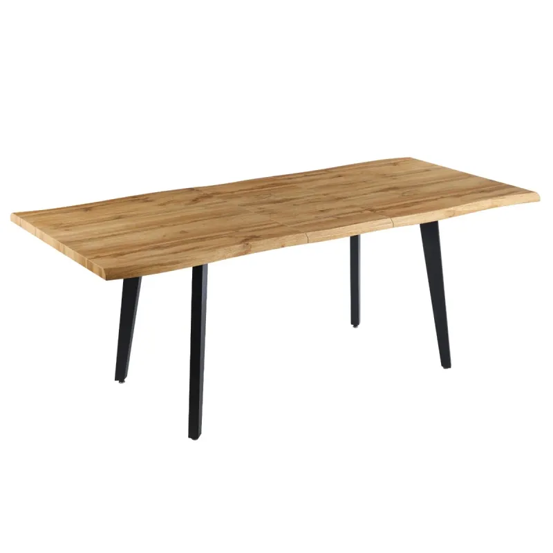 Masa bucatarie / dining extensibila Trowa, stejar + negru