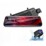 Camera auto incorporata in oglinda retrovizoare, AjieQaQ, Cu 2 Camere Fata/Spate HD, Asistent Parcare, Conexiune WiFi, Ecran Touch, Vedere Noapte, Detectare Miscare, Senzor Lumina - Compatibil Masini, Camioane, SUV-uri