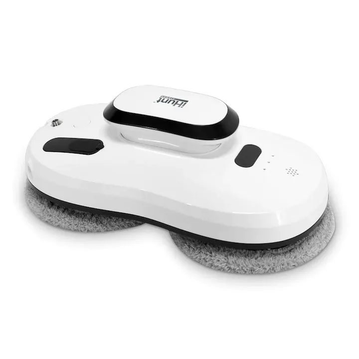 Robot autonom curatare geamuri iHunt Smart Window Robot 3 PRO, Wi-Fi, Tehnologie Vacuum, 90W, Senzori detectie margini, Control din aplicatie si telecomanda, 10 lavete incluse, Alb