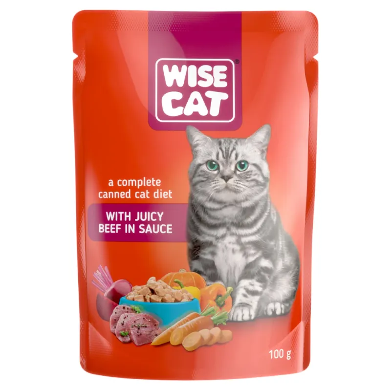 Hrana Umeda pentru Pisici cu Vita in Sos 100G/plic-Wise