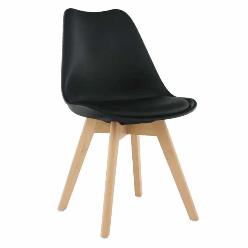 Scaun bucatarie / living fix Bali, negru + fag