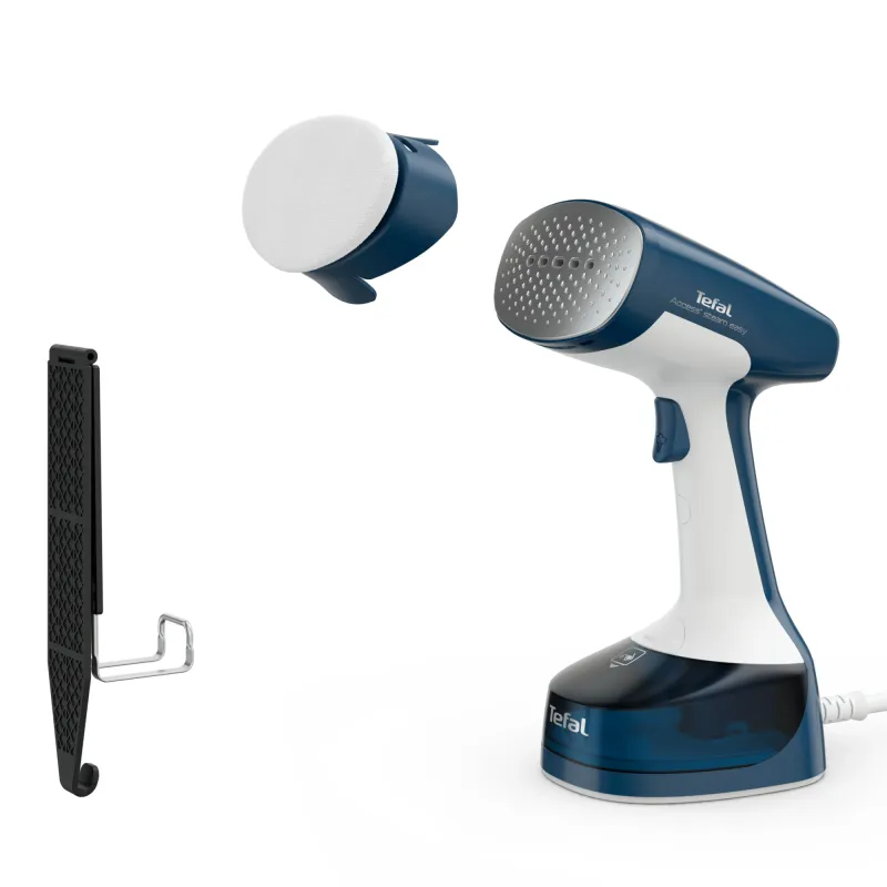 Aparat de calcat vertical cu abur Tefal Access Steam Easy DT7130E1, 1400 W, abur variabil pana la 25 g/min, recipient apa 150ml, incalzire rapida 15secunde, alb/albastru