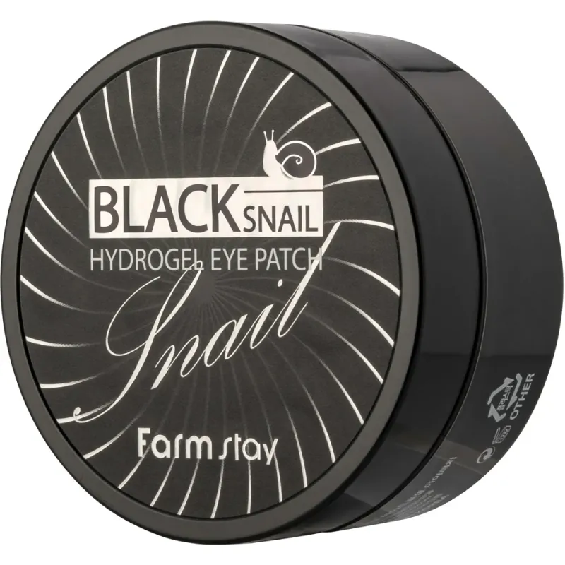 Plasturi hidratanti pentru ochi cu extract de melc negru Farmstay Black Snail, 90 g