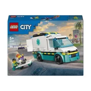 LEGO City - Ambulanta de urgente 60451, 184 piese