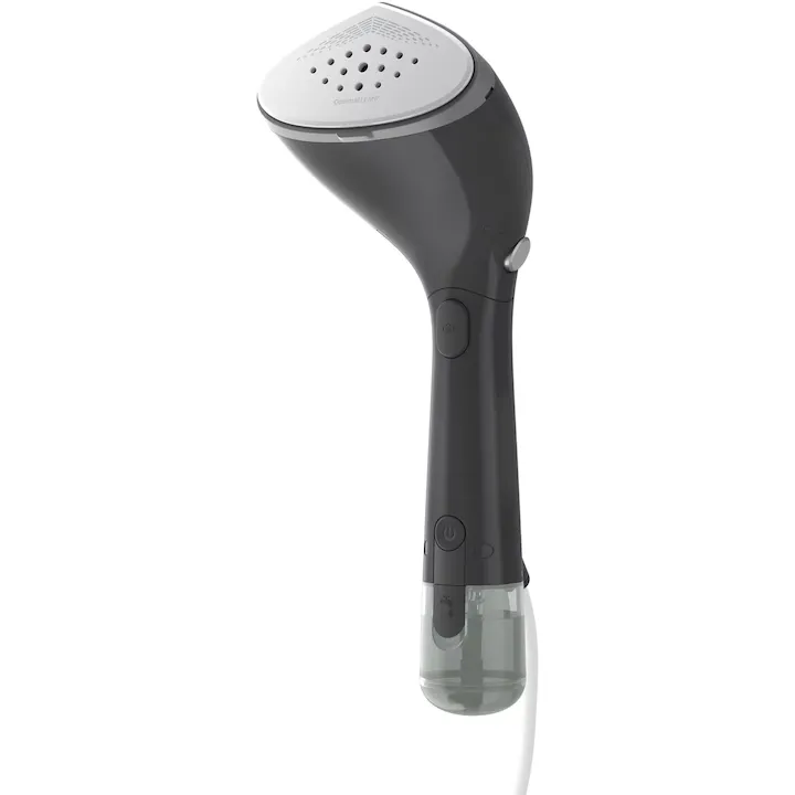 Aparat de călcat vertical portabil Philips STH7040/80 Seria 7000, 1500W, debit abur 28 g/min, rezervor de 100 ml detasabil + rezervor de apă suplimentar 200 ml, talpă OptimalTEMP, 30 sec. incălzire, 2 nivele de abur, 870 g, husă, gri marmorat