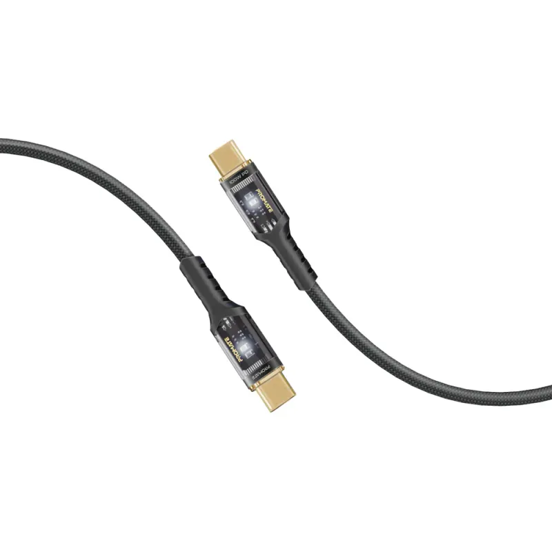 Cablu date PROMATE LucidLine-CC120, USB-C - USB-C, 100W Power Delivery, 1.2m, negru