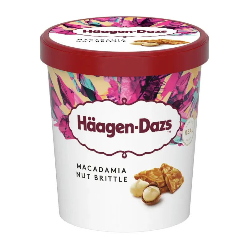 Inghetata de frisca cu aroma de vanilie si bucati de nuci macadamia Haagen Dazs, 460 ml