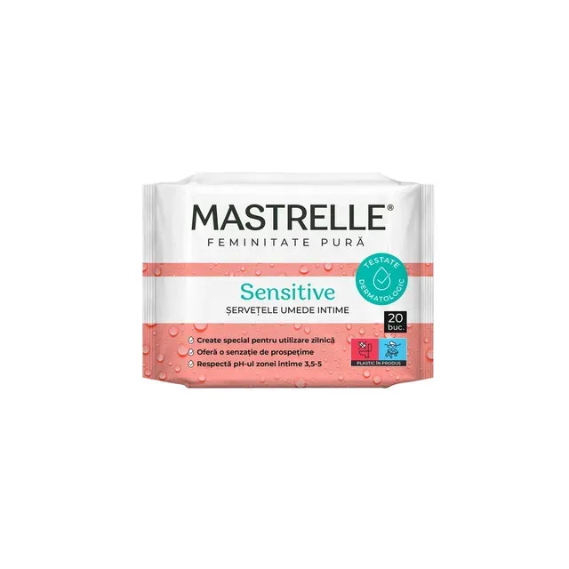 Servetele umede intime Fiterman Mastrelle Sensitive, 20 bucati