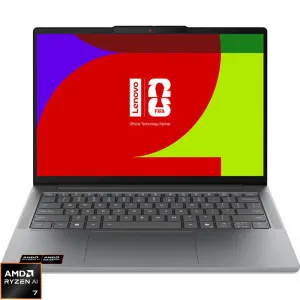 Laptop Lenovo 14 IdeaPad Slim 5 14AGP11, 2.8K OLED 120Hz, Procesor AMD Ryzen™ AI 7 450 (16M Cache, up to 5.10 GHz), 32GB DDR5, 1TB SSD, AMD Radeon 860M, No OS, Luna Grey