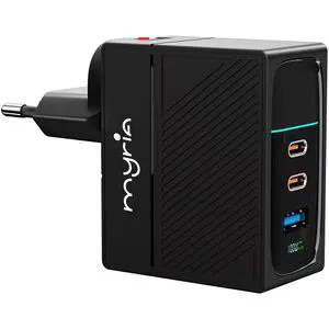 Incarcator retea MYRIA MY9098, 1x USB-A, 2x USB-C, Power Delivery (PD) 100W, negru