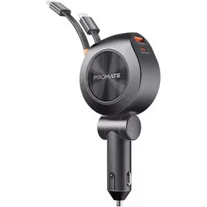 Incarcator auto PROMATE DriveGear-R2, 2x USB-C, 1x USB-A, Power delivery (PD) 30W + 20W, negru