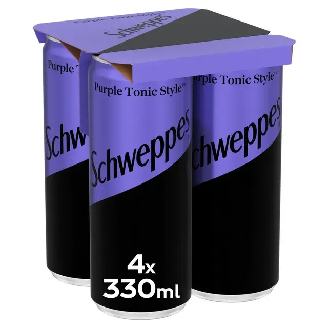 Bautura carbogazoasa Schweppes Purple Tonic Style, 4 x 0.33 l