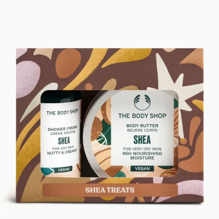 Set Cadou Shea Intro Treats XM25 The Body Shop, Crema pentru dus Shea 60ml+Unt hranitor pentru corp Shea 50ml