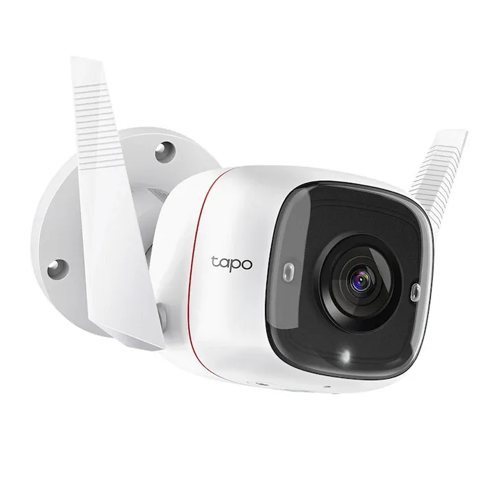 Camera de supraveghere, TP-LINK, Tapo C310, Wi-Fi, 3 Mpx, alb, rezistenta la apa, detectie miscare