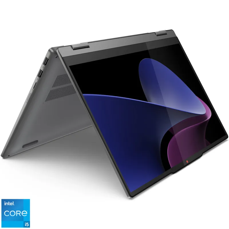 Lenovo IdeaPad 5 2-in-1 14IRH9 cu procesor Intel® Core™ i5-13420H pana la 4.6GHz, 14" WUXGA, OLED, Touch, 16GB LPDDR5x RAM, 1TB SSD, Intel® UHD Graphics, No OS, Luna Grey