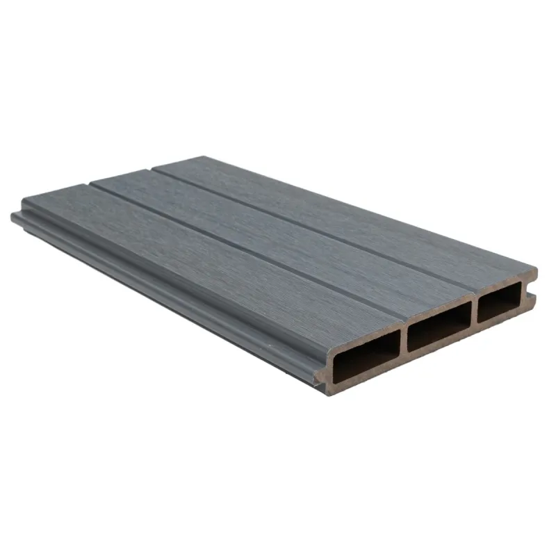 Placa de gard 3D, din compozit de lemn si plastic WPC, Naimeed D6474, 180x15, 5x2.4cm, Gri