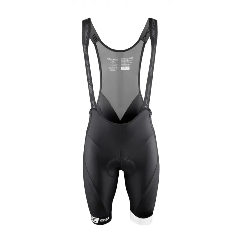 Pantaloni scurti cu bazon si bretele Force B51 Negru-Alb XS