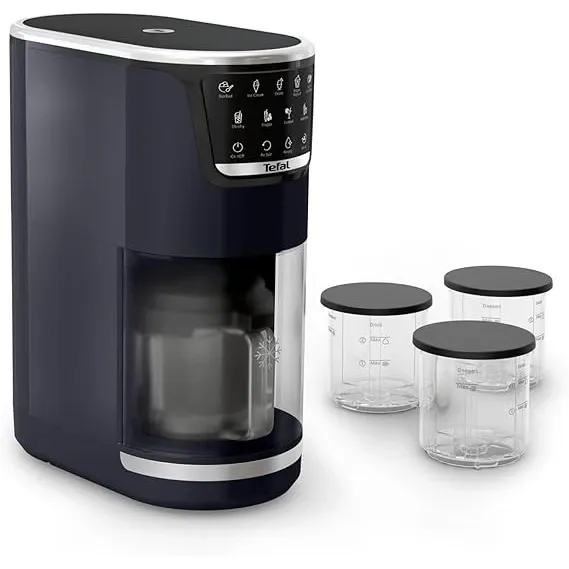 Aparat de inghetata Tefal Dolci – 10 programe pentru inghetata, sorbet, gelato si iaurt inghetat, tehnologie 1-Step Perfector, include 3 boluri din Tritan pentru inghetata, functie de adaugare ingrediente si program automat de curatare