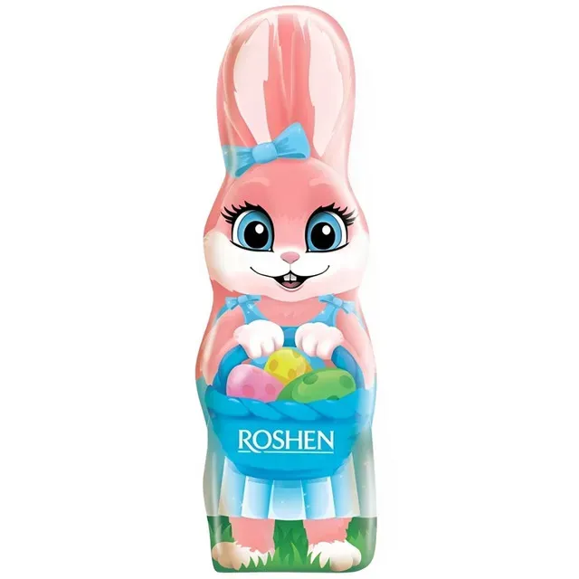 Figurina iepuras de ciocolata cu lapte Roshen Spring Rabbit, diverse modele, 40 g