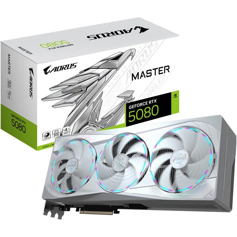 Placa video GIGABYTE AORUS GeForce RTX™ 5080 MASTER ICE, 16GB GDDR7, 256-bit