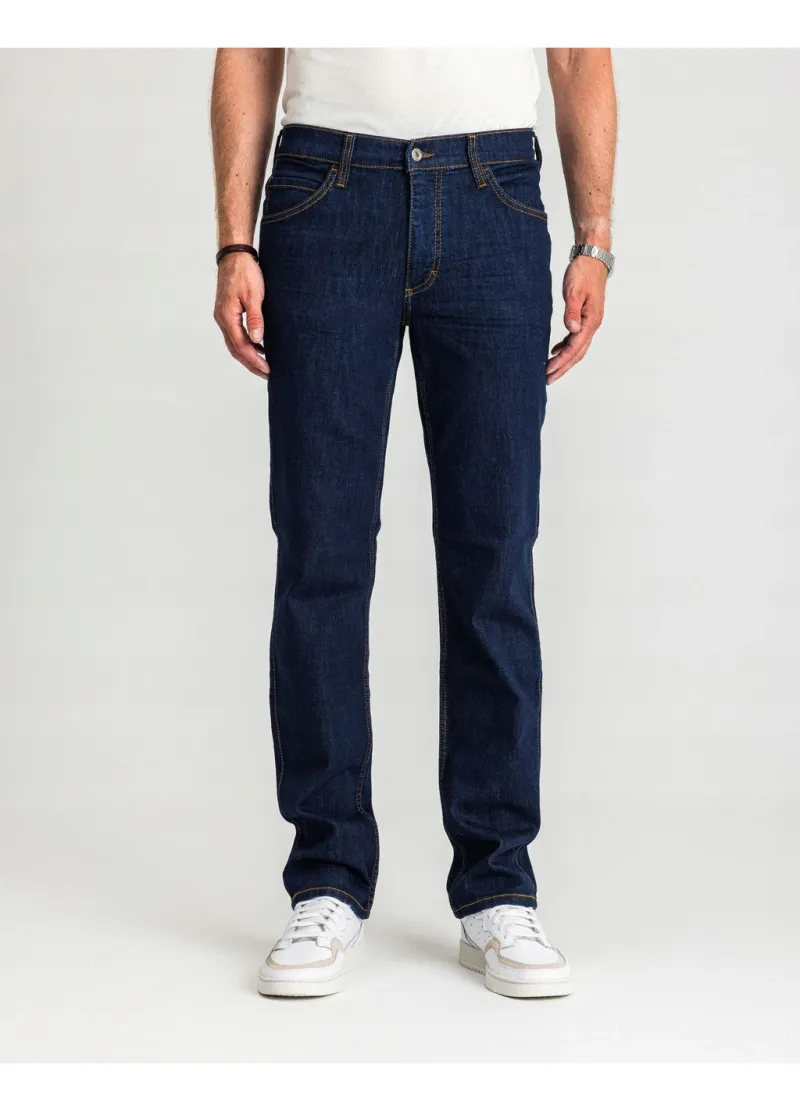 Blugi Barbati, Mustang, Tramper Straight, Talie Medie, 100% Bumbac, Fermoar, Lungi, 5 Buzunare, Denim Blue, Albastru inchis