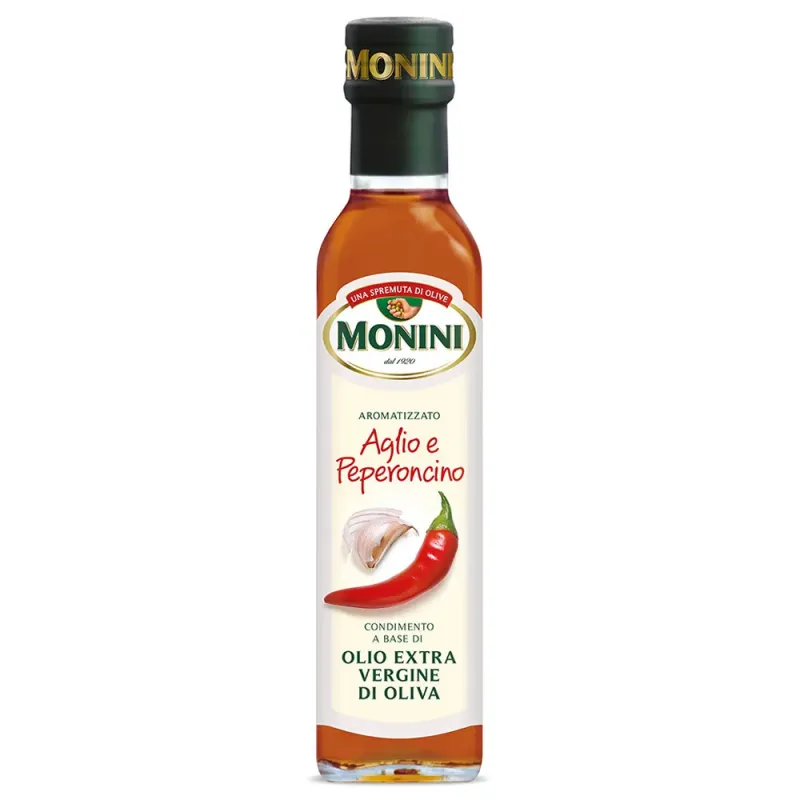 Ulei de masline cu usturoi si chilli Monini, 250 ml