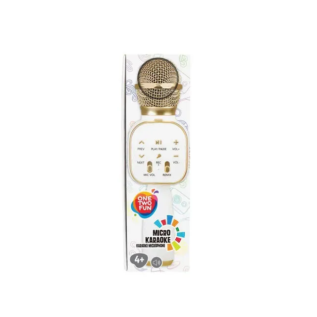 Microfon pentru Karaoke One Two Fun, diverse culori, 22.5 x 6.5 cm