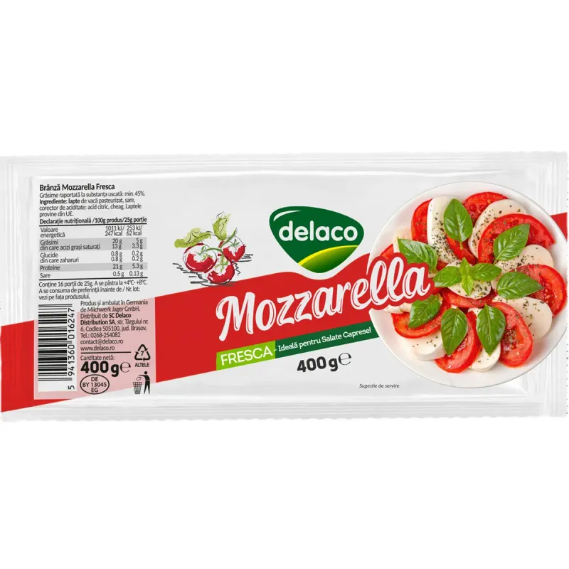 Mozzarella Fresca Delaco, 400 g