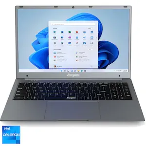 Laptop Energizer EnergyBook cu procesor Intel® Celeron® N4020 pana la 2.8GHz, 15.6'' HD+, 8GB RAM, 256GB SSD, Intel® UHD Graphics 600, Windows 11 Home, Grey