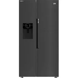 Side by Side BEKO GN162340XBRN, No Frost, 571 l, H 179 cm, Clasa E, Dozator apa, dark inox