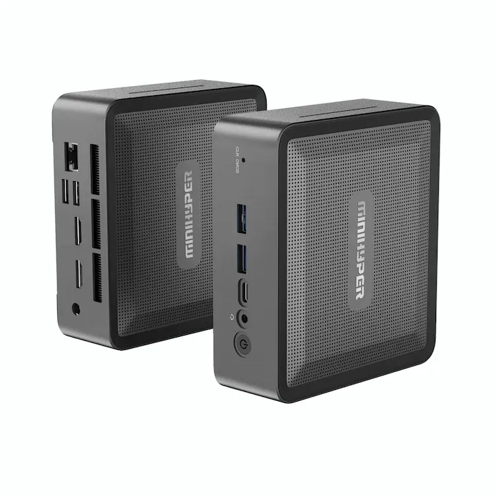 Mini PC Gaming Metal AMD Ryzen 7 5825U, Zen3, 8 nuclee pana la 4.5Ghz, Windows 11 Pro, 16 GB DDR4 3200Mhz RAM, 512GB NVME SSD, WiFi 6E BT 5.2