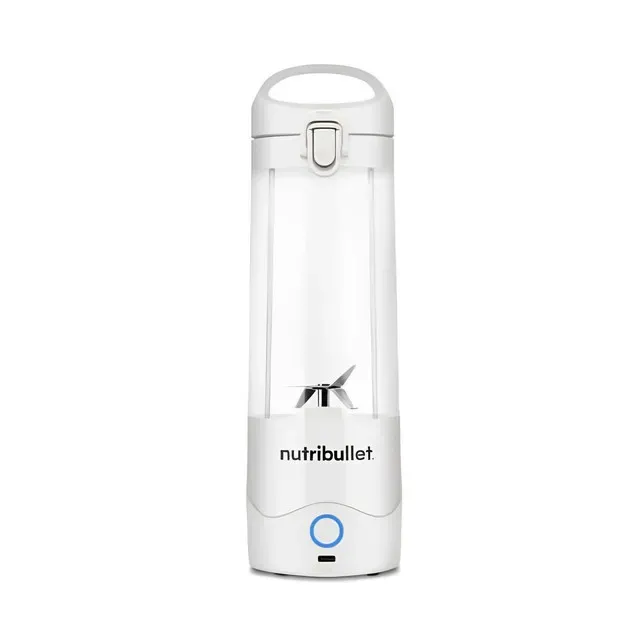 Blender portabil Nutribullet NBP003W, capacitate 475 ml, 15 utilizari per incarcare, USB-C, alb