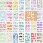 Set 26 de sabloane de scris, litere si cifre, Intrend, diferite stiluri si fonturi