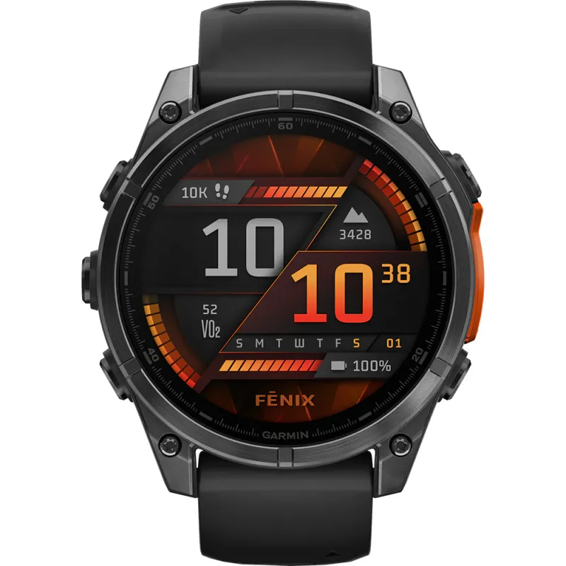 Smartwatch GARMIN Fenix 8, 47mm, AMOLED, Glass, Otel inoxidabil, GPS, Android/iOS, Slate Gray Black