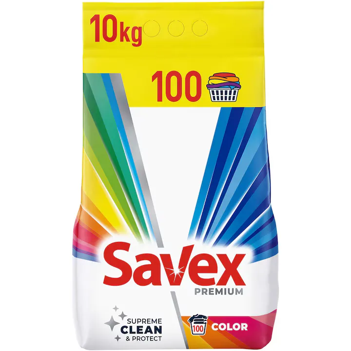 Detergent de rufe automat Savex Premium Color Floral, 100 spalari, 10kg