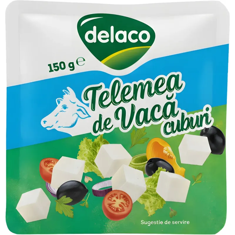 Telemea de vaca cuburi Delaco, 150 g