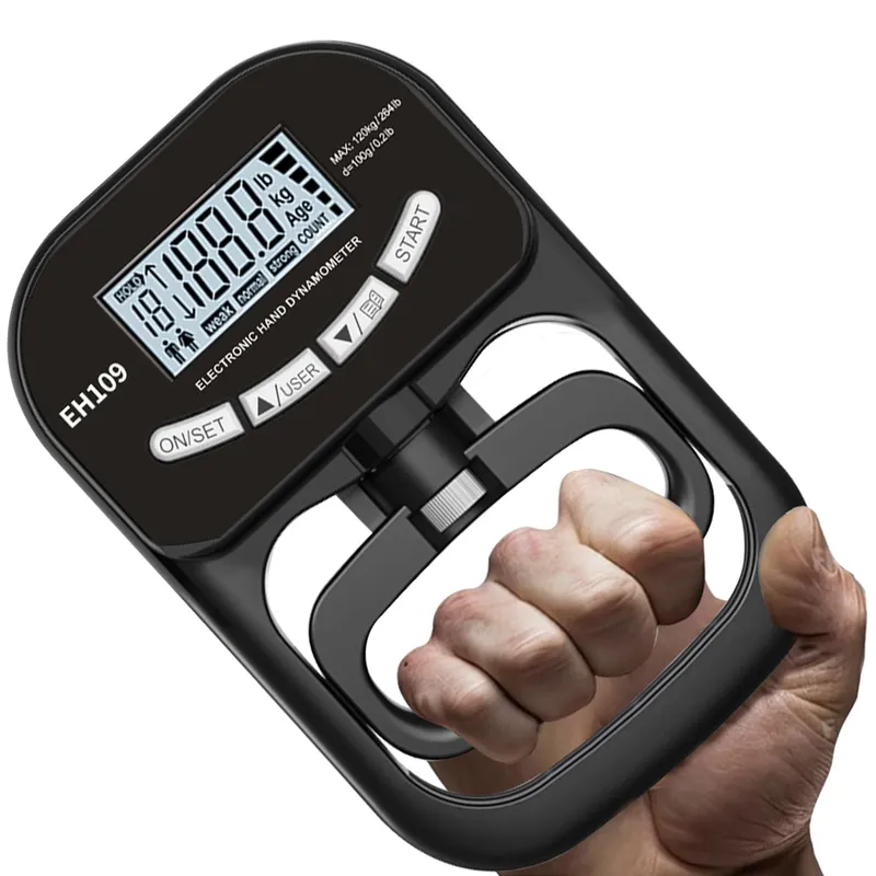 Dinamometru fitness LYCENXI®, electronic, capacitate 180kg, design usor, citire digitala