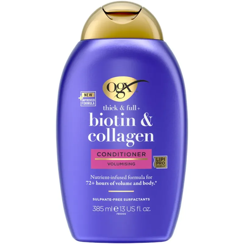 Balsam pentru volum si densitate OGX Biotin & Collagen, 385 ml