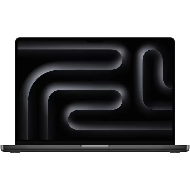 Apple MacBook Pro 16" cu procesor Apple M4 Pro, 14 nuclee CPU si 20 nuclee GPU, 24GB RAM, 512GB SSD, Space Black, Textura Nano, Tastatura Internationala