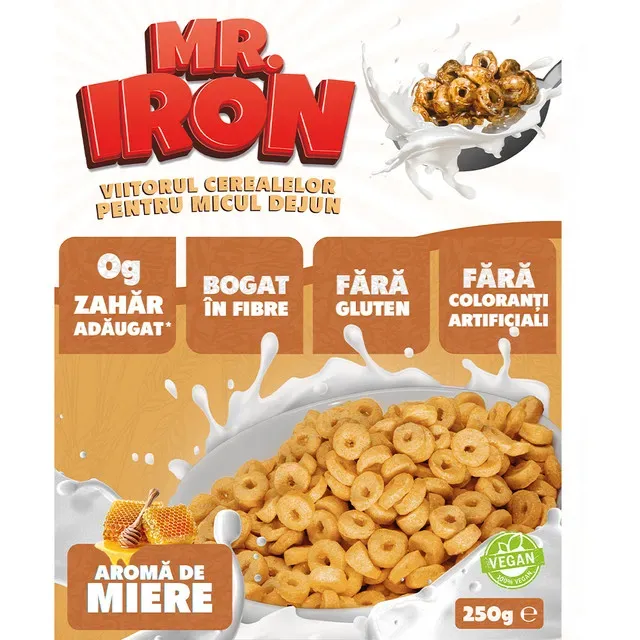 Cereale din ovaz cu aroma de miere Mister Iron, 250 g